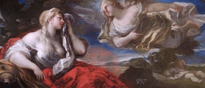 Agar e Ismael en el desierto c.1696 (óleo sobre lienzo) de Luca Giordano