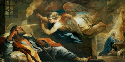 El sueño de José ... (pintura sobre lienzo) de Luca Giordano