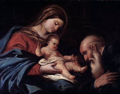 Madonna con niño y San Benito de Luca Giordano
