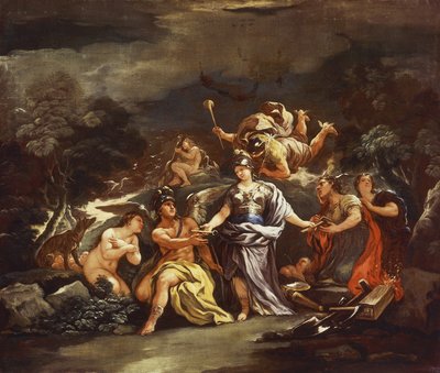 Minerva como Patrona de las Artes y las Ciencias de Luca Giordano