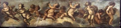 Putti jugando (papel sobre lienzo) de Luca Giordano