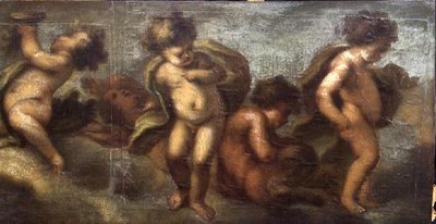 Putti jugando (detalle derecho) de Luca Giordano