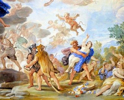 Violación de Proserpina, detalle del ciclo de frescos del Salón de los Espejos de Luca Giordano (1634-1705), fresco, Palacio Medici Riccardi, Florencia de Luca Giordano