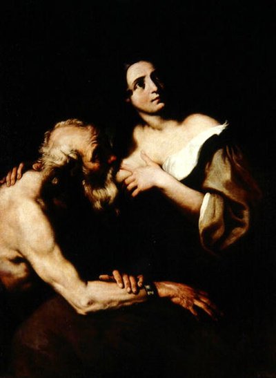Caridad romana (óleo sobre lienzo) de Luca Giordano