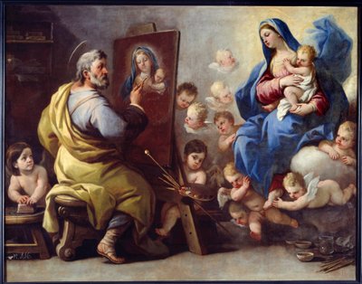 San Lucas pintando a la Virgen de Luca Giordano