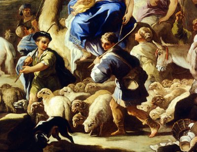 Ovejas y pastores (detalle) de Luca Giordano