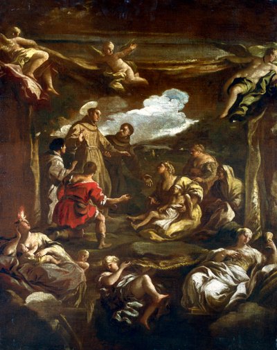 San Antonio de Padua curando a un joven de Luca Giordano