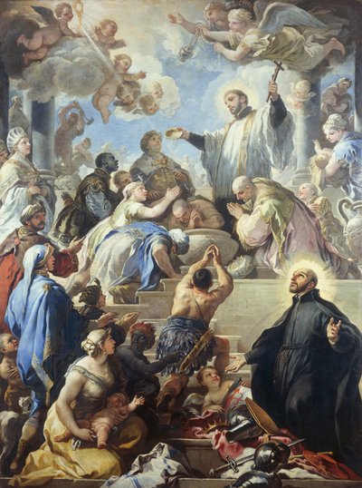 San Francisco Javier bautizando a los indios de Luca Giordano
