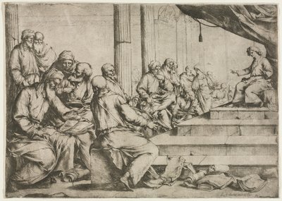 The Young Christ Teaching in the Temple de Luca Giordano
