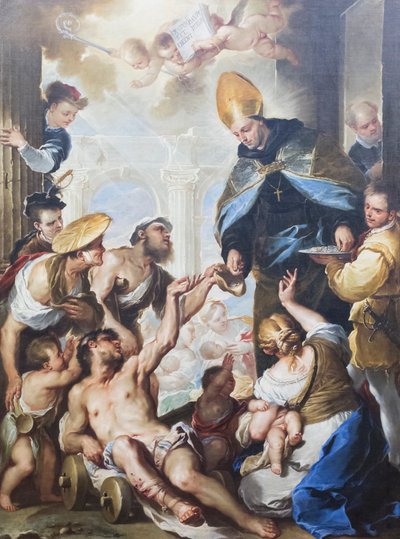 La limosna de Santo Tomás de Villanueva de Luca Giordano