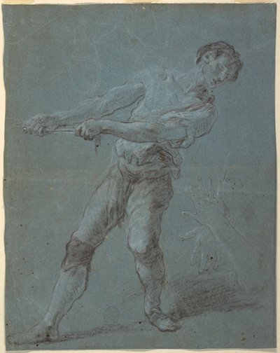 Joven tirando de una cuerda de Luca Giordano