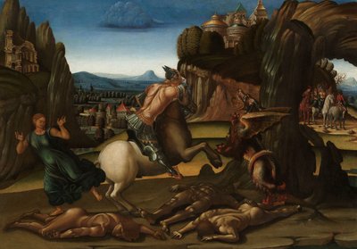 San Jorge y el Dragón de Luca Signorelli (workshop of)