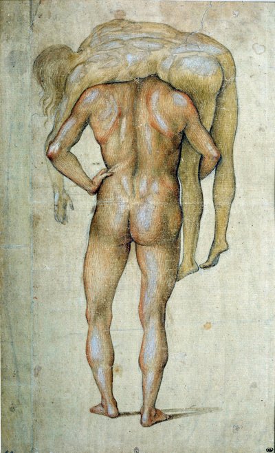Hombre con un dibujo corporal de Luca Signorelli