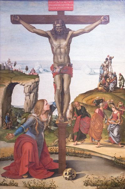 Crucifixión con María Magdalena de Luca Signorelli