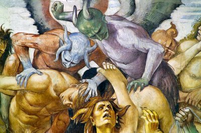 Condenados en el infierno, del ciclo de frescos del Juicio Final de Luca Signorelli