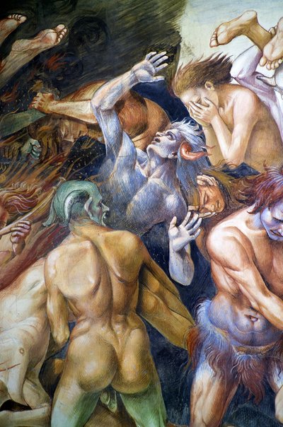 Condenados en el infierno, del ciclo de frescos del Juicio Final de Luca Signorelli