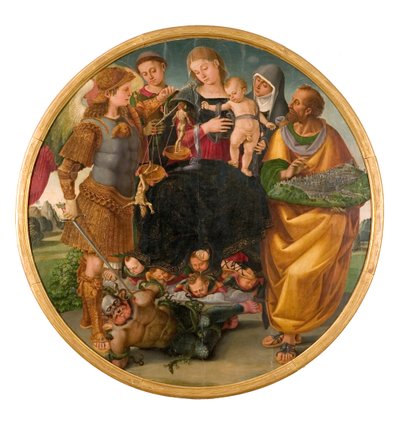 Madonna y Niño entre Santos, Tondo Signorelli, 1510-1515 de Luca Signorelli
