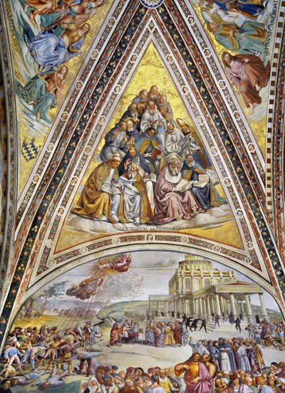 Mártires, patriarcas, doctores de la iglesia y vírgenes de Luca Signorelli