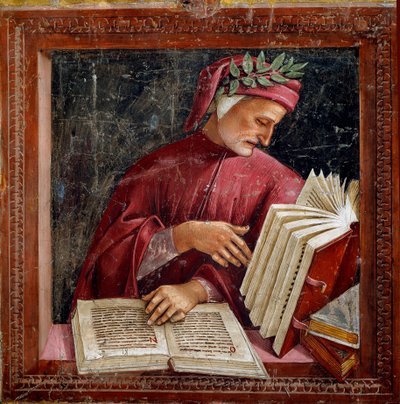 Representación del poeta italiano Dante Alighieri de Luca Signorelli