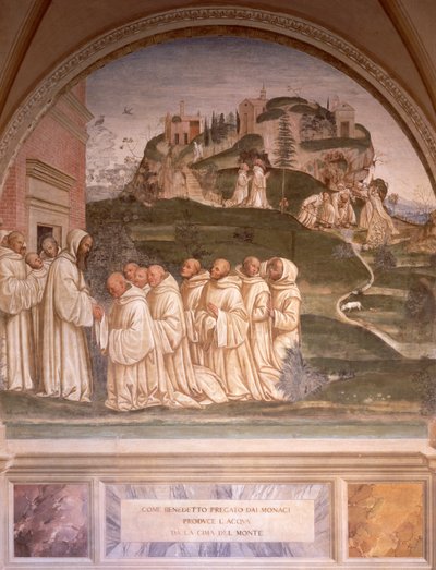 Historias de San Benito, fresco. Claustro de San Benito, Abadía de Monte Oliveto Maggiore de Luca Signorelli