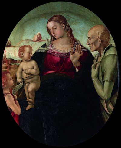 La Madonna y el niño con San Juan y San Jerónimo, 1491 de Luca Signorelli