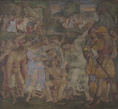 El triunfo de la castidad: El amor desarmado y atado Frescos del Palazzo del Magnifico, Siena, 1509 de Luca Signorelli