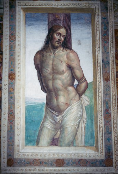 La flagelación de Jesús, fresco de Luca Signorelli, abadía de Monte Oliveto Maggiore, Toscana, Italia de Luca Signorelli