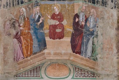 Jesús entre los doctores del Templo (fresco) de Luca di (attr.to) Tommè