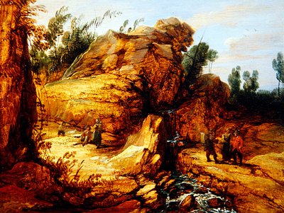 Campesinos descansando junto a un arroyo de montaña de Lucas Achtschellinck