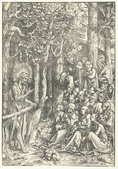 Juan el Bautista predica a la gente de Lucas Cranach