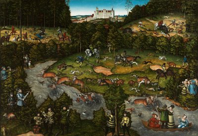 Caza cerca del castillo de Hartenfels, 1540 de Lucas Cranach