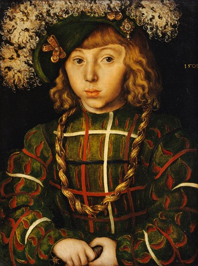 Retrato de Johann Friedrich, luego Kurfuerst der Grossmuetige von Saschen, 1509 de Lucas Cranach