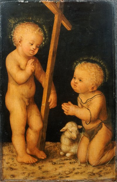 El Niño Jesús Bendiciendo al Niño San Juan Bautista de Lucas Cranach
