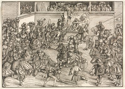 El segundo torneo con el tapiz de Sansón y el león de Lucas Cranach