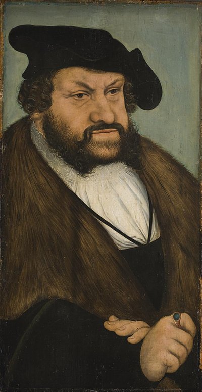 Retrato del Elector Juan el Firme de Sajonia (1468-1532) de Lucas Cranach d.Æ.