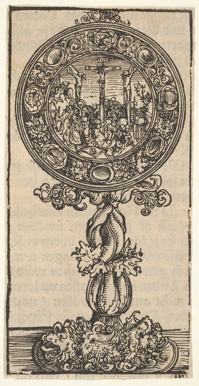 Un Pacífico de Plata Dorada con una Crucifixión, de la Gran Serie de Relicarios de Wittenberg, 1509 de Lucas Cranach the Elder