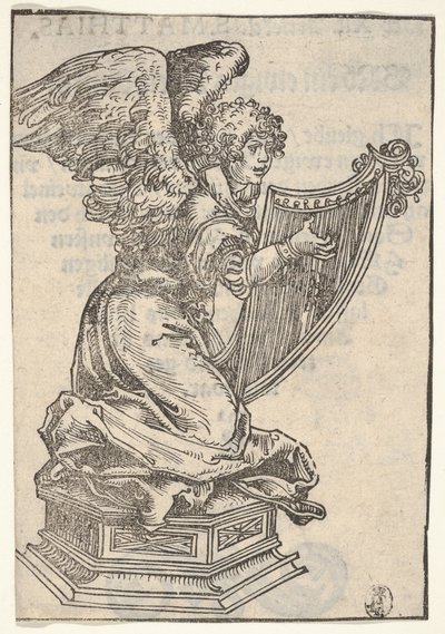 Una estatuilla de plata de un ángel tocando el arpa, de la Gran Serie de Reliquias de Wittenberg, 1509 de Lucas Cranach the Elder