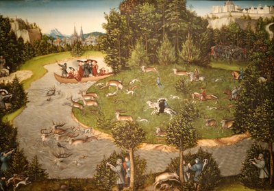 Una cacería de ciervos con el elector Federico el Sabio de Lucas Cranach the Elder