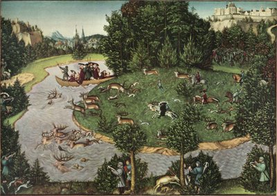 Una cacería de ciervos con el elector Federico el Sabio de Lucas Cranach the Elder