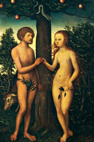 Adán y Eva de Lucas Cranach the Elder