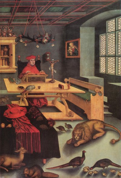 El cardenal Alberto de Brandemburgo como San Jerónimo de Lucas Cranach the Elder