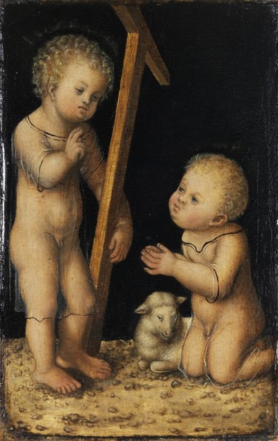 Cristo y Juan el Bautista como niños de Lucas Cranach the Elder