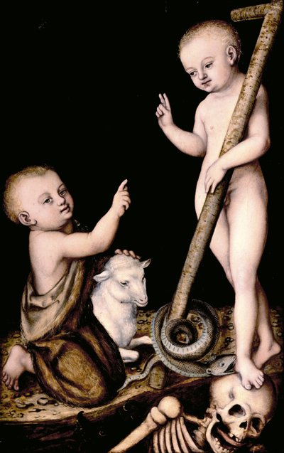 Cristo y Juan el Bautista como niños, c.1535 de Lucas Cranach the Elder