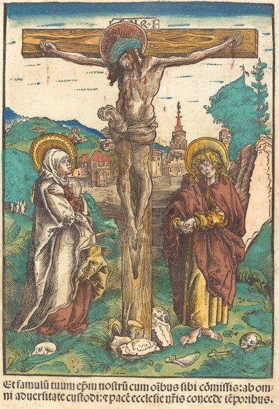 Cristo en la cruz entre la Virgen y San Juan de Lucas Cranach the Elder