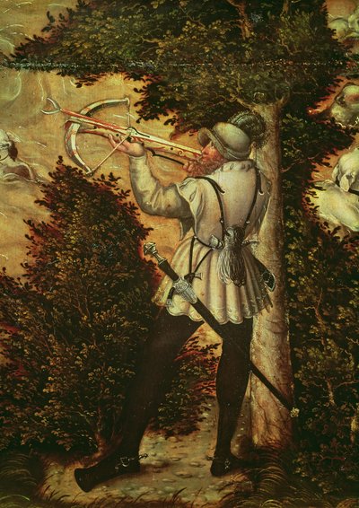 Ballestero apuntando, detalle de 