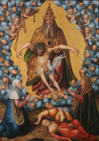 La Trinidad, venerada por María y Sebastián. Hacia 1515 de Lucas Cranach the Elder