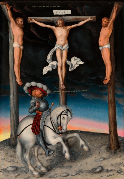 La crucifixión con el centurión convertido de Lucas Cranach the Elder