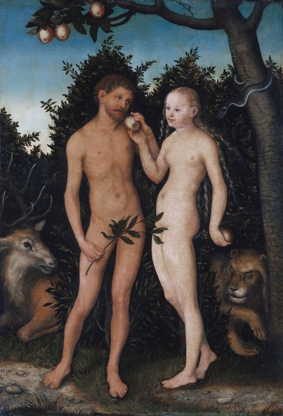 Alemán: Adam und Eva im Paradies (Sündenfall) Adán y Eva en el paraíso (La Caída) de Lucas Cranach the Elder