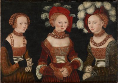 Alemán: Die Prinzessinnen Sibylla (1515-1592), Emilia (1516-1591) und Sidonia (1518-1575) von Sachsen Las princesas Sibila (1515-1592), Emilia (1516-1591) y Sidonia (1518-1575) de Sajonia de Lucas Cranach the Elder
