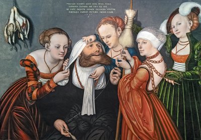 Alemán: Herkules bei Omphale Hércules en la corte de Omphale de Lucas Cranach the Elder